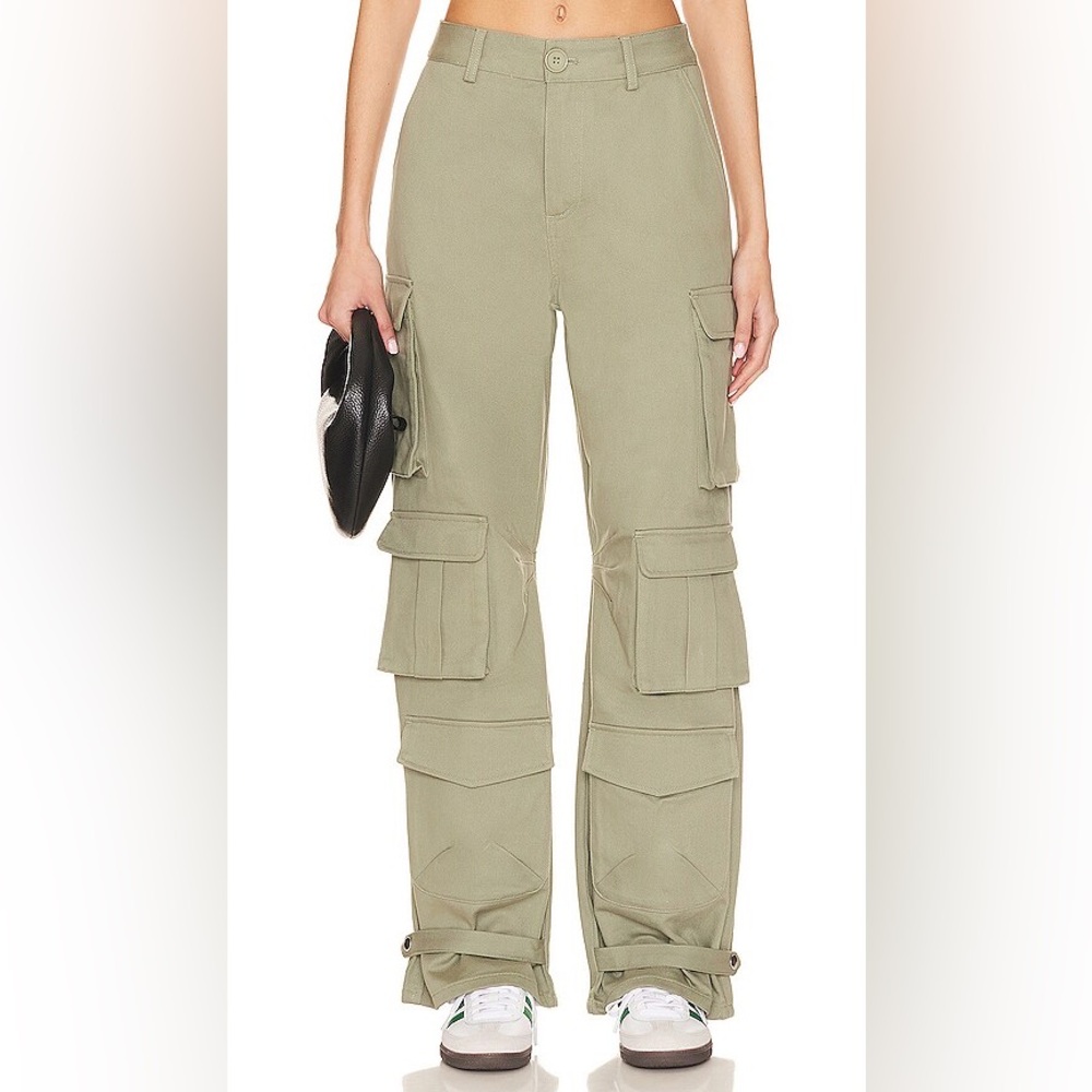 Lovers + Friends Issa PantArmy Green Cargo Pants utility baggy safari Sz small